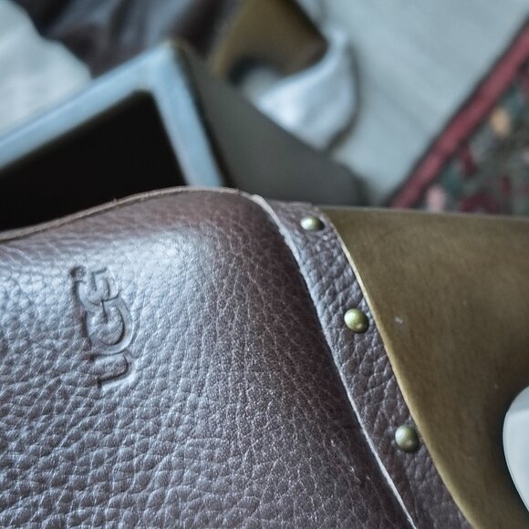 UGG Australia Women's CORA LYNN Foldover Brown Leather Boots Stud Accent Size 7 - Picture 5 of 7